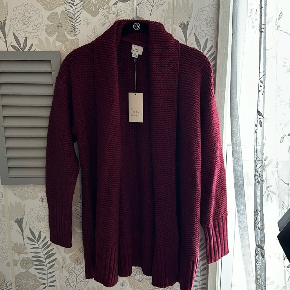 BNWT a new day burgundy sweater
